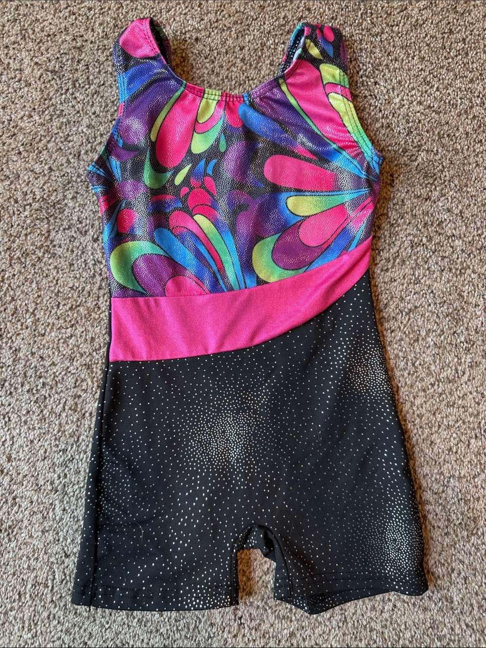 Girls' Multicolor & Black Athletic One-Piece